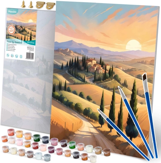 Pictură după numere 40 × 50 cm Massido peisaj pe pânză cu ramă
