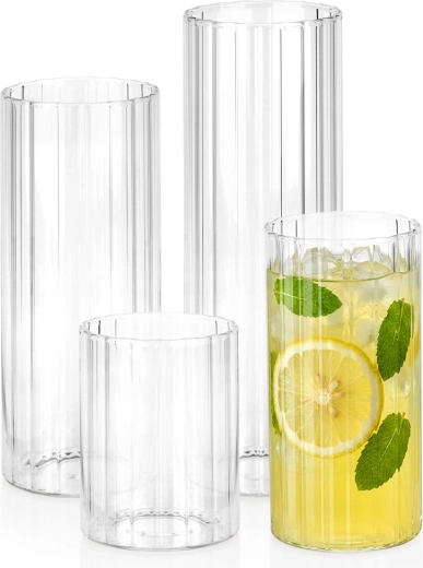 Vilde set de pahare striate 4 buc. 230/360/460/560 ml