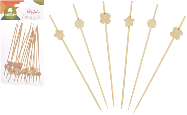 Set de 24 bețe decorative pentru gustări, 15 cm, din lemn, FSC