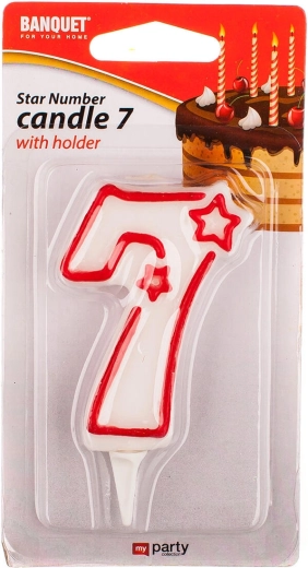 Lumânare aniversară cifră 7 MY PARTY 7 × 4,5 cm