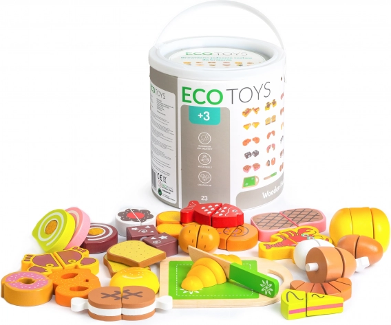 Alimente din lemn pentru tăiat pentru copii ECOTOYS