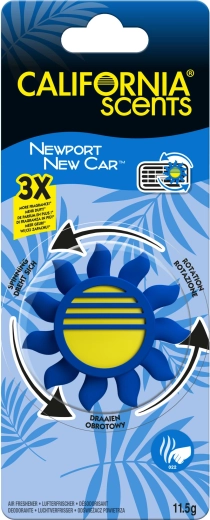 Odorizant auto pentru grilă California Scents Newport New Car – soare rotativ