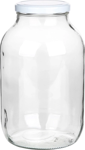 Borcan din sticlă pentru conserve Twist 4 l cu capac cu filet 100 mm