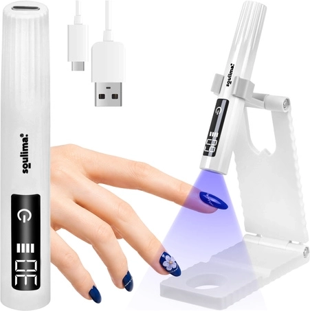 Lampă UV/LED portabilă pentru unghii Soulima mini 3 W cu LCD și suport, USB-C