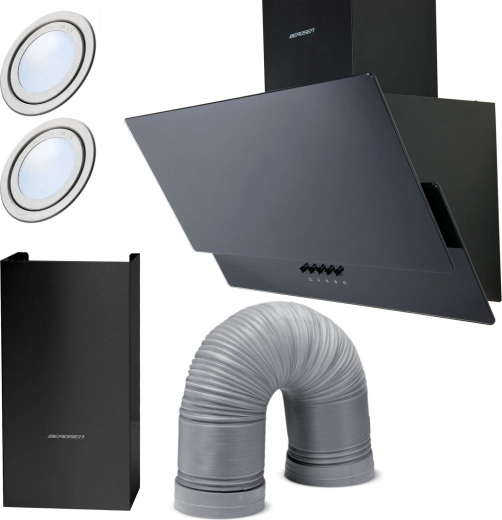 Hota tip șemineu 60 cm Berdsen BT-211, neagră