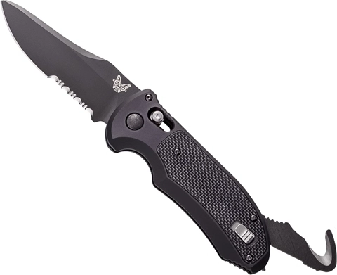 Benchmade auto triage cuțit tactic automat 9 cm, complet negru, aluminiu