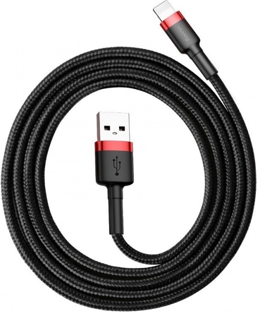 Baseus Cafule cablu USB–Lightning 0,5 m 2,4 A roșu–negru