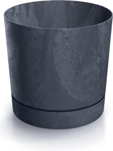 Ghiveci cu efect de beton TUBO P 17,8 cm antracit