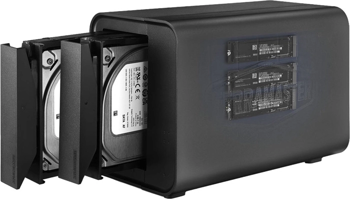 TerraMaster D5 Hybrid carcasă externă DAS cu 5 bay-uri pentru SATA și M.2 NVMe