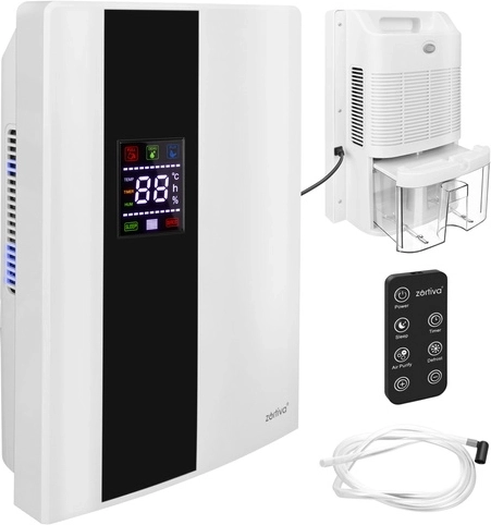 Dezumidificator de aer Zortiva 90 W cu higrostat, temporizator și telecomandă
