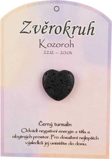 Turmalină neagră (schorl) – inimă lustruită, talisman pentru zodia Capricorn