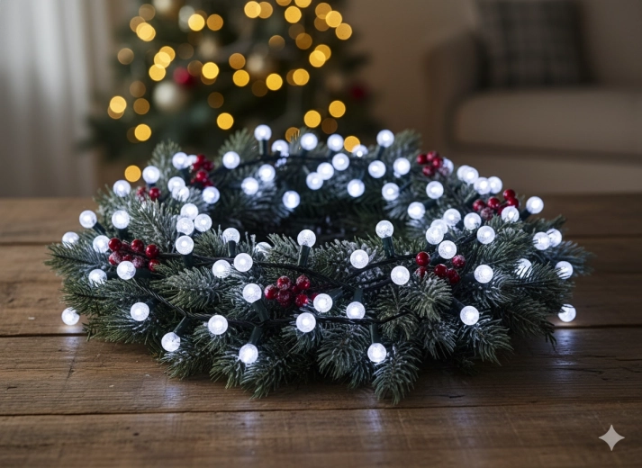 Lanț luminos LED de Crăciun Cherry Ball 200 LED alb rece 19 m