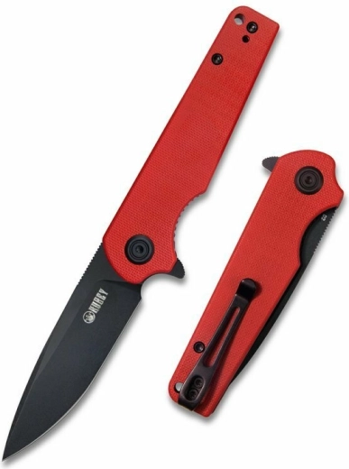 Kubey Wolverine KU233E cuțit de buzunar 7,4 cm, dark stonewash, G10 roșu