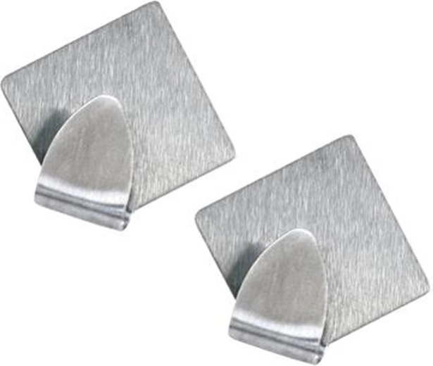 Cârlige autoadezive din inox TORO – design diamant, 2 buc.