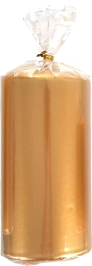 Lumânare cilindrică aurie metalizată 7 × 14 cm