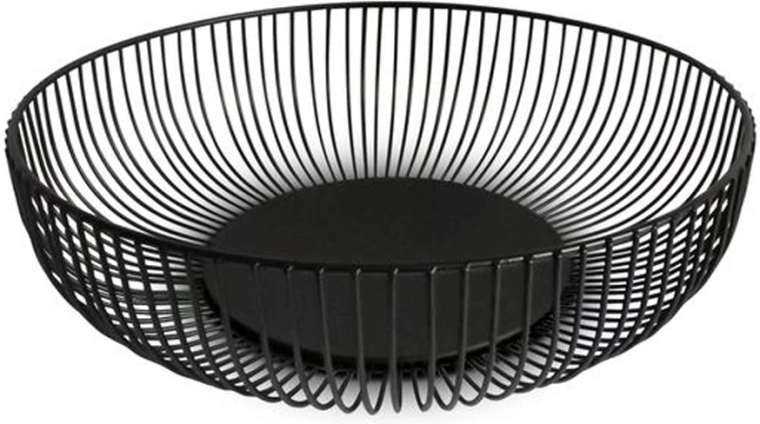 Bol din sârmă pentru fructe Kitchisimo negru 28 cm