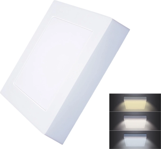 Solight mini panou LED CCT aplicat pe tavan, pătrat, 12 W, 900 lm