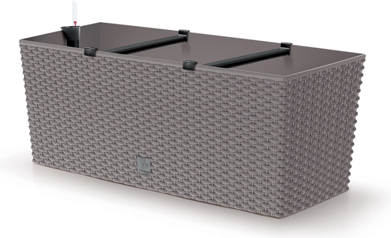 Jardinieră ratan autoirigantă 50 cm mocca