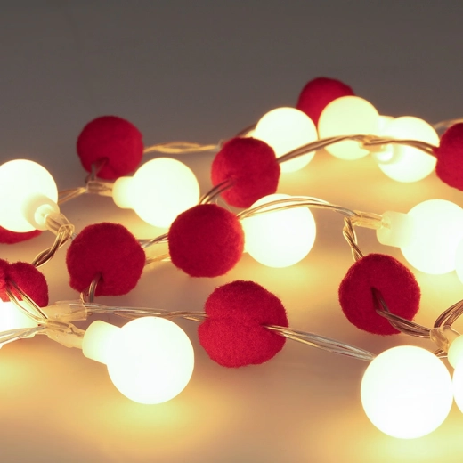 Solight, ghirlandă LED de Crăciun cu bile roșii, 20 LED-uri, 1,5 m, pe baterii