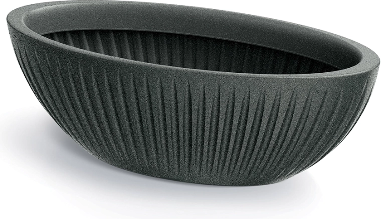 Ghiveci oval Latia 58 cm granit negru