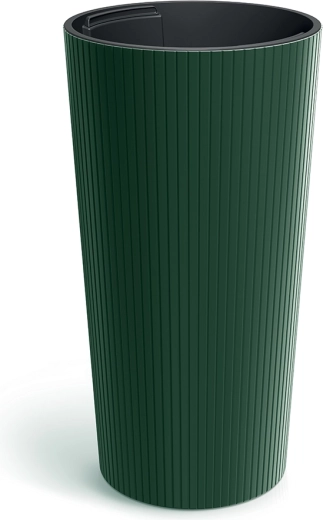 Ghiveci Lamia Slim 20 cm verde închis cu inserție interioară