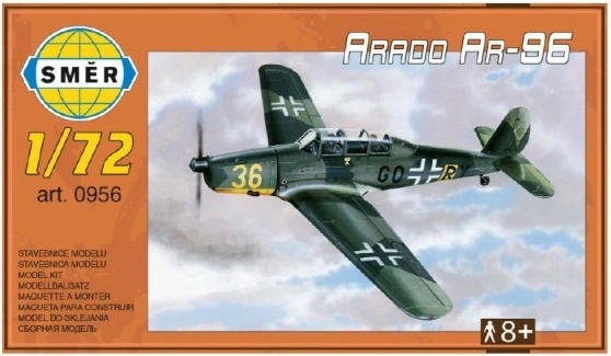 Model Arado AR-96 la scara 1:72, 15,2 x 1,18 cm, în cutie de 25 x 14,5 x 4,5 cm