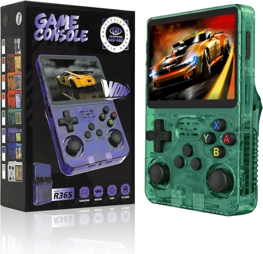 Consolă de jocuri portabilă RENEW FORCE R36S verde