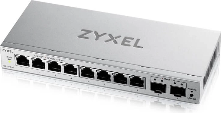 Zyxel GS1200-10 v3 – comutator gigabit cu 8 porturi și 2 uplink-uri SFP