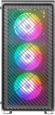 Carcasă PC MARS MC-F Black ATX cu 4× ventilatoare ARGB