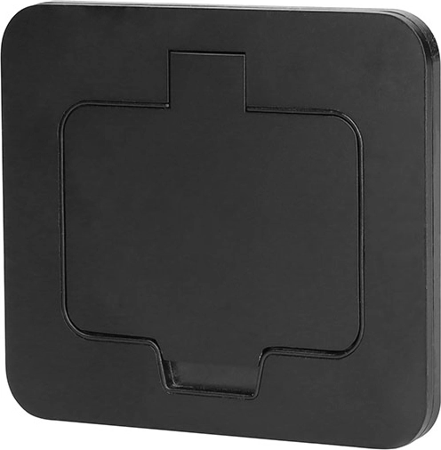 Priză de podea încastrată Solight IP55, negru mat, capac dreptunghiular