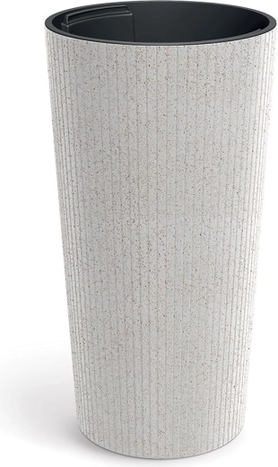 Ghiveci Lamia Slim Eco Wood 30 cm – alb