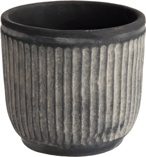 Ghiveci RELIEF din ciment, negru 14 × 14 × 13 cm