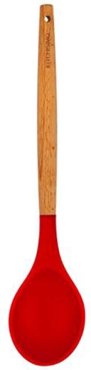 Lingură de servire Kitchisimo, roșie, silicon și lemn