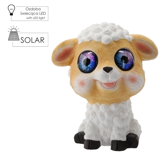 Figurină solară de grădină oiță cu iluminare LED