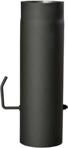 Tub de fum cu clapetă 125 mm, lungime 1000 mm, negru