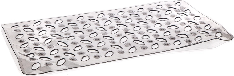 Covoraș antiderapant pentru cadă Leaves 68 × 36 cm gri transparent