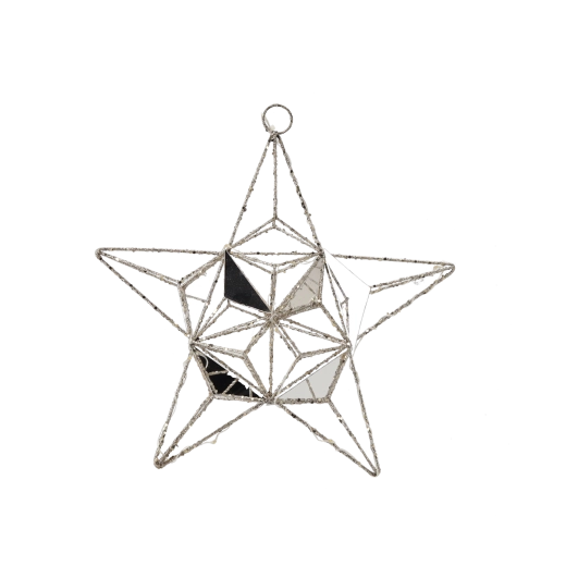 Stea de Crăciun LED luminoasă 30 cm – decorațiune geometrică suspendată