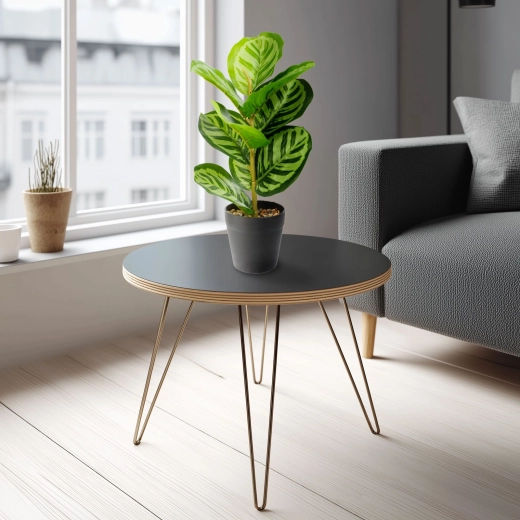 Plantă artificială decorativă cu frunză de zebrină verde, 34 × 9 cm