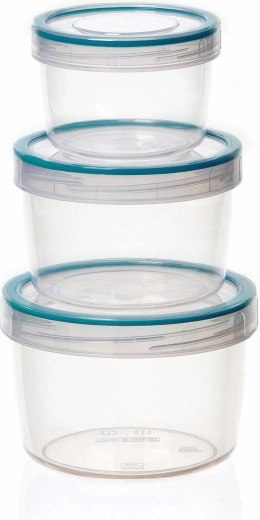 Set de 3 caserole rotunde pentru alimente cu etanșare