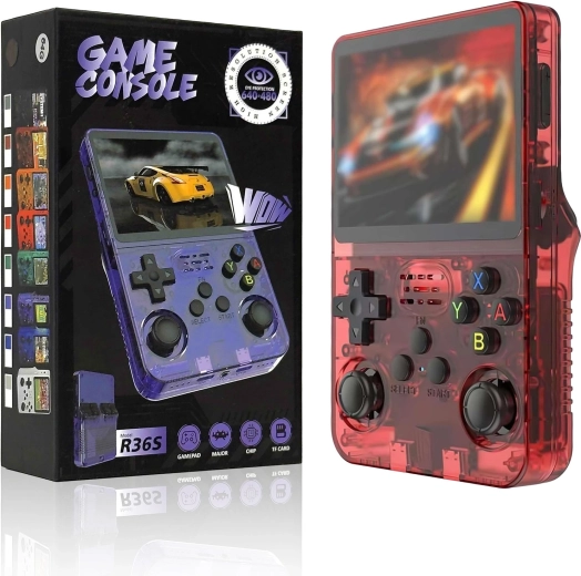 Consolă de jocuri portabilă Renew Force R36S roșie 64 GB