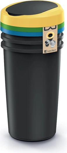Set de coșuri de gunoi Compacta R cu capac basculant 3×25 l