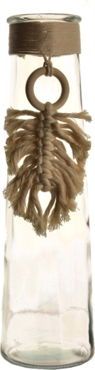 Vază din sticlă Macramé 9 × 9 × 35 cm
