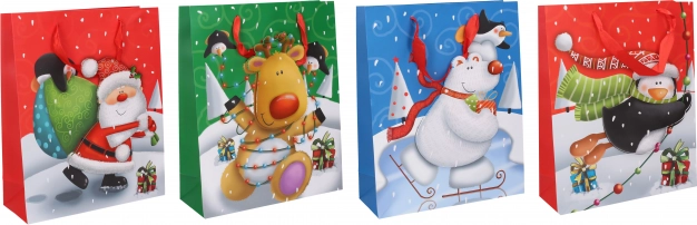 Pungă cadou de Crăciun mărimea S 17,5 × 23,5 × 8 cm