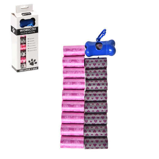 Pungi pentru excremente de câine cu dozator, 360 buc.