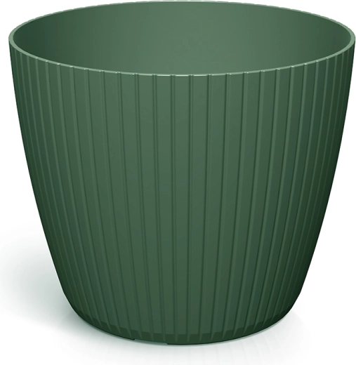 Ghiveci Lamia 15,8 cm verde închis – înveliș din plastic striat pentru flori