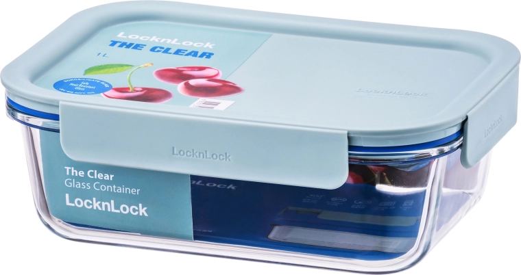 Tavă dreptunghiulară din sticlă borosilicată cu capac 1000 ml LOCKNLOCK CLEAR GLASS
