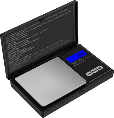 Ruhhy cântar de buzunar digital pentru bijuterii 200 g / 0,01 g cu capac de protecție și LCD