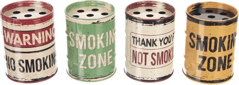 Scrumieră din tablă Smoking 8 cm (mix 4 modele)