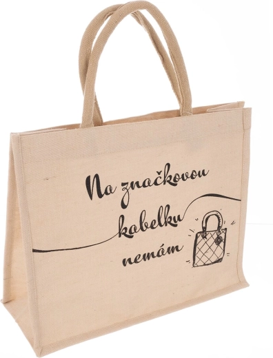 Geantă din iută bej „Pentru de firmă…”