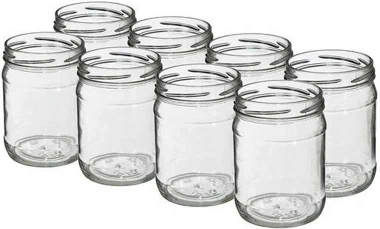 Set borcane pentru conservare Twist 500 ml fără capace, 8 buc